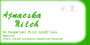 ajnacska milch business card